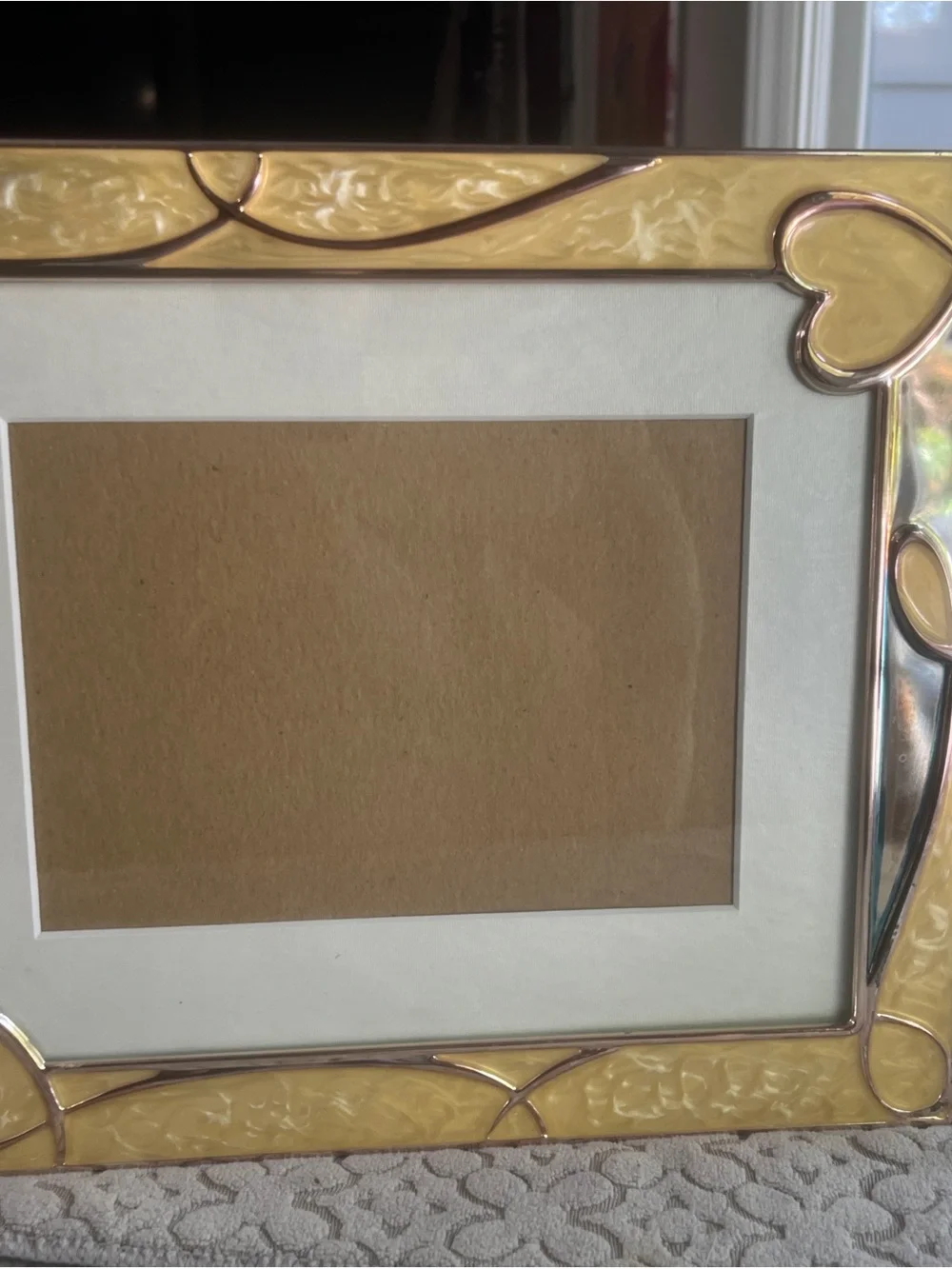 Yellow Heart Accent Picture 12”x10” Frame -  for 7”x5” Photo Display